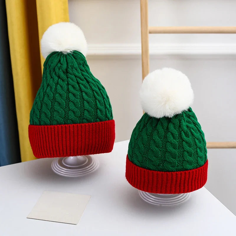 Weihnachten Weihnachten Santa Neujahr Hut Outdoor Winter Warme Häkeln Stricken Mützen Schädeldecke Pompom Kappe Motorhaube Party Geschenke Für Erwachsene Kinder