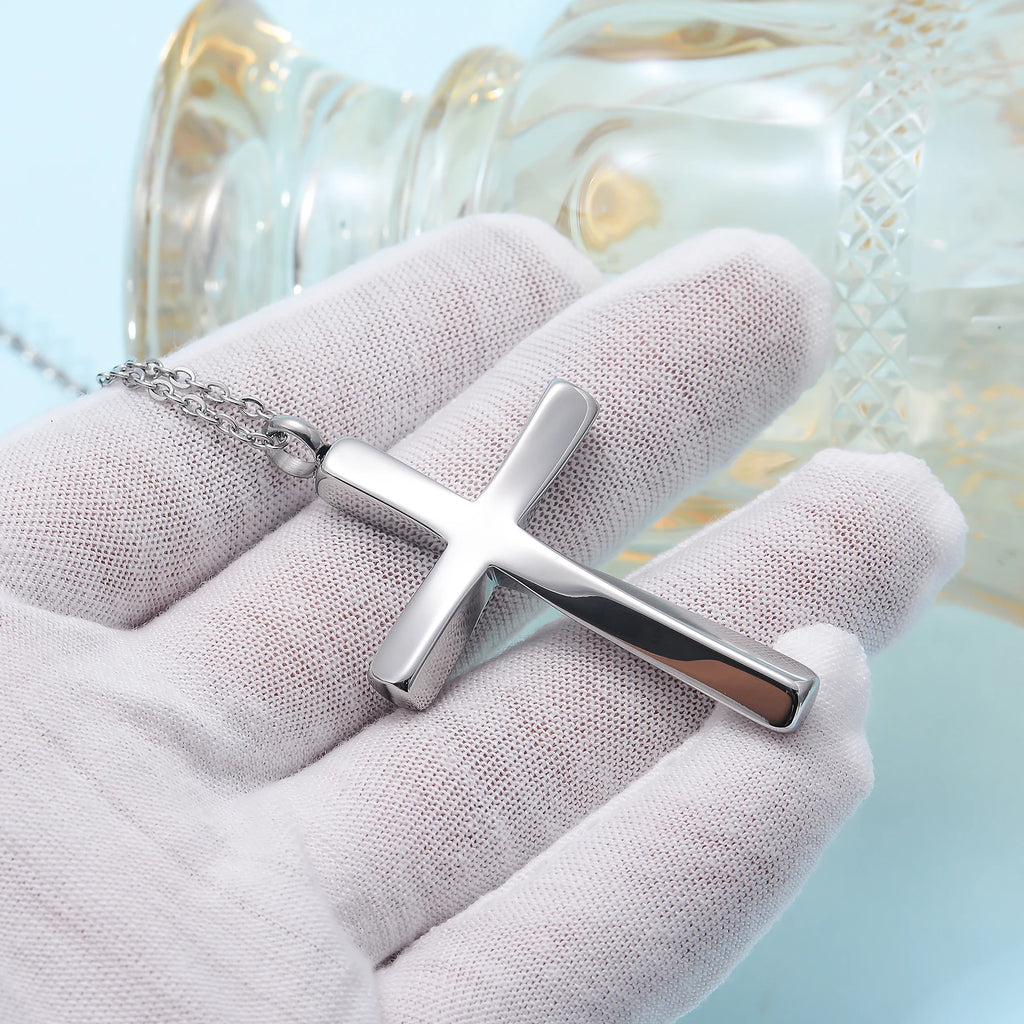 Edelstahl minimalistischen Stil Twist Kreuz Urne Anhänger Halskette Feuerbestattung Memorial Schmuck für Frauen Männer Familie Andenken Geschenk
