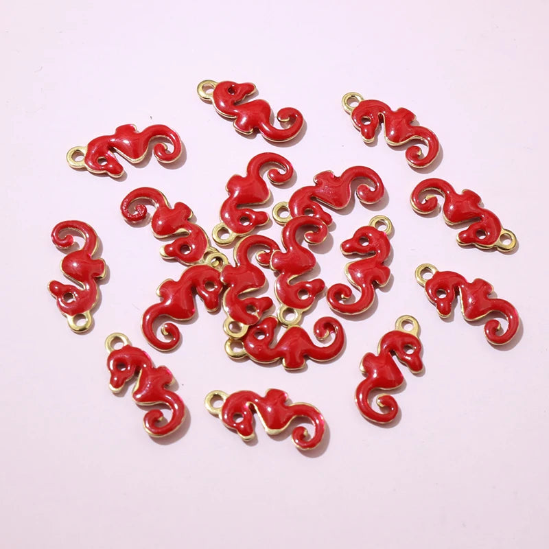 20 Stück 12x6mm Edelstahl Seepferdchen Hippocampus Emaille Anhänger Anhänger Edelstahl DIY Schmuck Herstellung Zubehör Ergebnisse