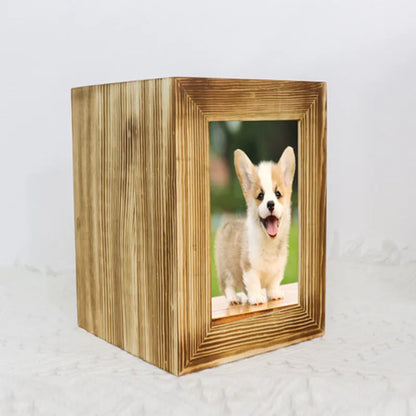 Hund Urnen Pet Memorial Holz Urnen für Hund Asche Sarg Katze Memorial Beerdigung Sarg Hunde Beerdigung Box mit Fotos Rahmen holz Box