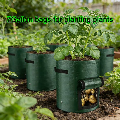 50 Stück 7-Gallonen-Wachstumsbeutel für Gemüse, Pflanzen mit Griffen, Töpfe für Pflanzen, Form für Garten, Blumentöpfe für Outdoor und Wohnzimmer