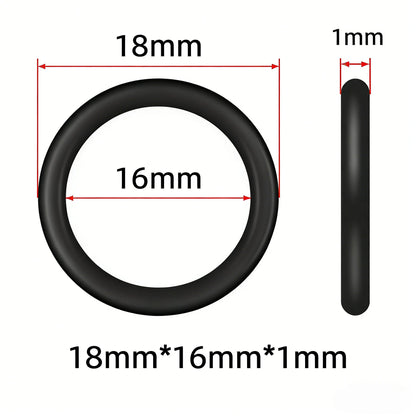500 Stück NBR-O-Ringe, Durchmesser 1 mm, Außendurchmesser 11–52 mm, öl- und hitzebeständige Dichtungsringe für die Autoreparatur, Rohr- und Gasdichtungsverbindungen