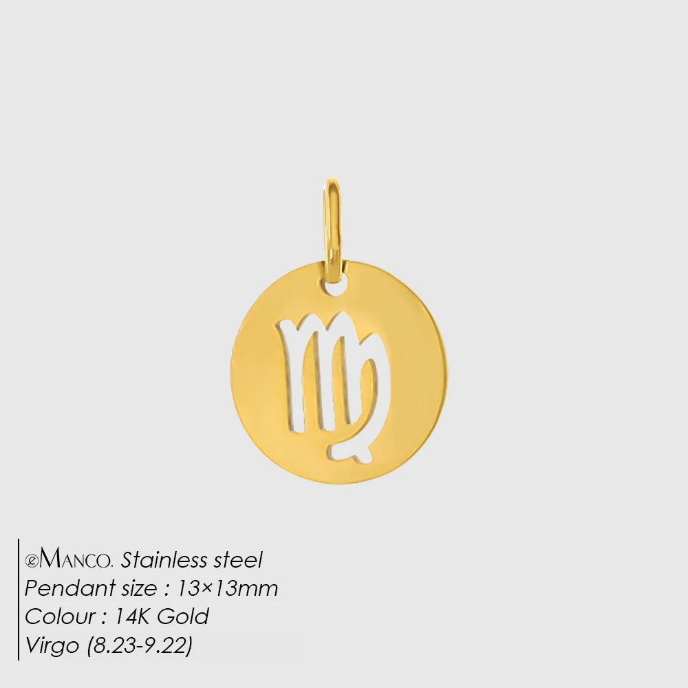 eManco Edelstahl-Skelett mit 12 Sternzeichen, Charm, DIY, Damenmode, Halskette, Schmuck, Zubehör, Herstellung, 48 Stunden Versand