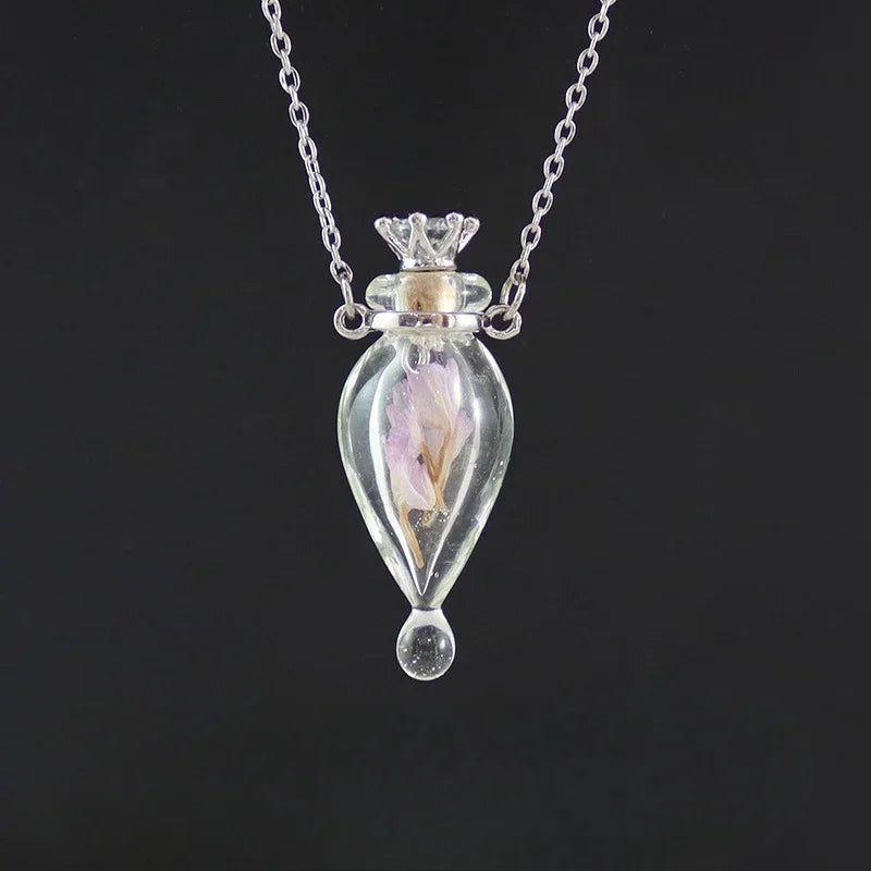 Mode Glas Parfüm Ätherisches Öl Flasche Anhänger DIY frauen Parfüm Wunsch Knochen Asche Lanugo Duft Enhancer Halskette