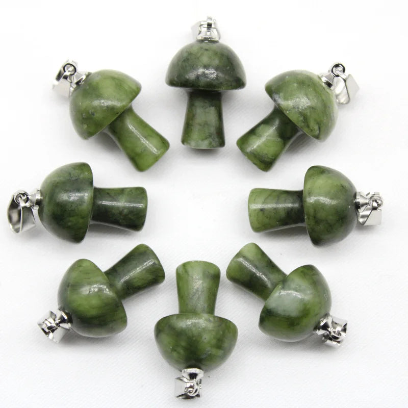 15 stücke Natürliche Stein Anhänger Quarz Kristall Amethyst Achate Aventurin Pilz Stein Anhänger für DIY Machen Zubehör