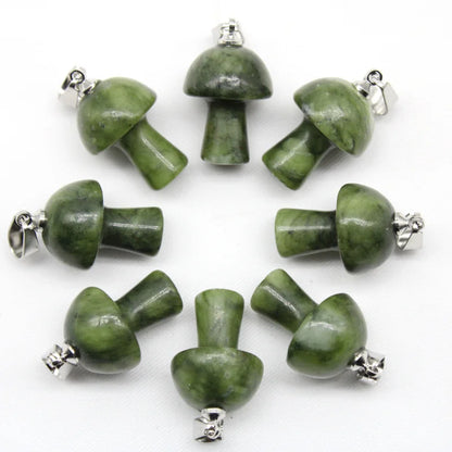 15 stücke Natürliche Stein Anhänger Quarz Kristall Amethyst Achate Aventurin Pilz Stein Anhänger für DIY Machen Zubehör