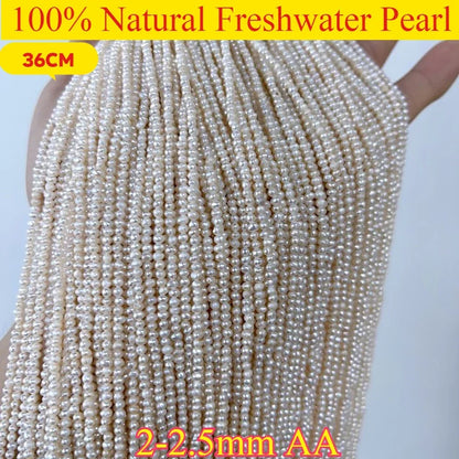 2-2,5mmAA Echte Runde Kleine Weiße Perle Großhandel Natürliche Süßwasser Perle Schmuck MakeDIY Halskette Armband Frauen Geschenk hochzeit