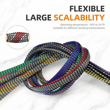 5 Meter PP-Baumwolle + PET-Garn 4mm 8mm 12mm Expandierter Geflochtener Schlauch Weicher Kabelmantel Isolierter Schutz Kabelbündel-Ummantelung