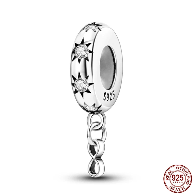 Fit 925 Original Armband 100 % 925 Sterling Silber Glänzende Bunte Zirkon Herz Charms Perlen Exquisite DIY Schmuck Geschenk