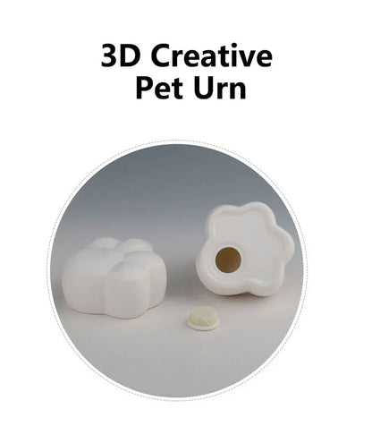 Kreative Haustier Einäscherung Urne, Hund Katze Pfote Print geformt, Keramik material, versiegeltes Glas, Haustier Asche Aufbewahrung sbox, einfach weiß, 320ml