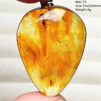 Natürlicher gelber Bernstein-Anhänger für Damen und Herren, gelber Bernstein mit Stein, Halskette, Heilschmuck, AAAAA