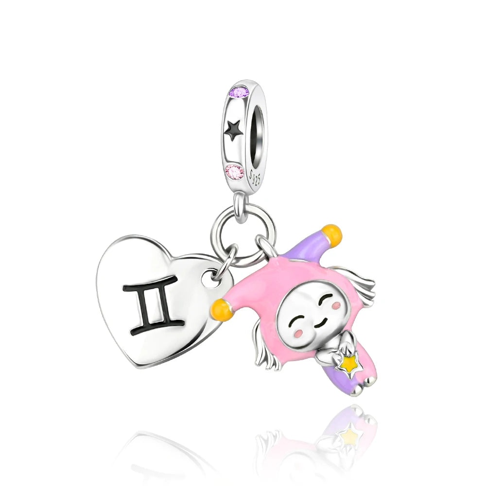 Exquisite Charm-Anhänger aus 925er-Sterlingsilber mit weißen Tigerperlen und Kaninchen-Barista-Anhänger, passend für Armbänder, niedliche Schmuck-Accessoires, Geschenke