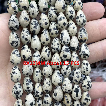 Natürliche Stein Dalmatiner Jaspis Runde Würfel Facettierte Rondelle Lose Spacer Perlen Für Schmuck Machen Charms DIY Armbänder Halskette