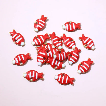 20 Stück 10x6mm Edelstahl Emaille Fisch Charms Anhänger niedlich klein Edelstahl DIY Schmuck Herstellung Zubehör Ergebnisse
