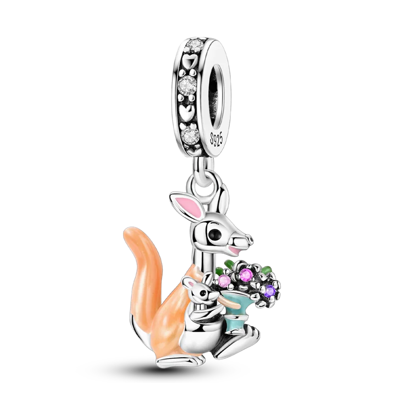 Charm-Perle aus 925er-Sterlingsilber, Mutter-Geschenk, Mutter, Liebe, glückliche Familie, baumelnd, passend für Original-Armreif, Halskette, DIY-Schmuck