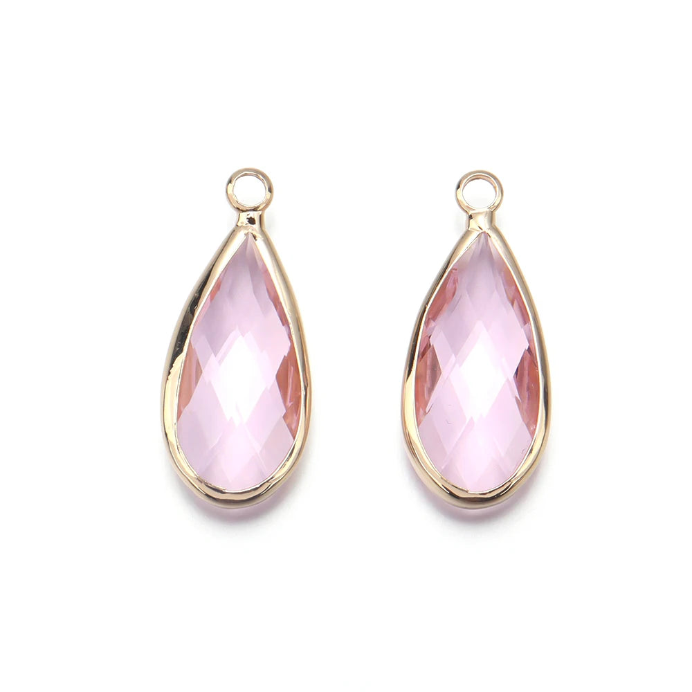5 teile/los Teardrop Kristall Glas Anhänger Charms für Paare Armband Ohrringe Schmuck Machen Liefert DIY Halskette Ornamente