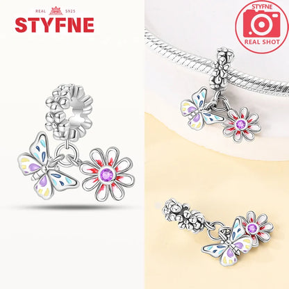 Neue Silber 925 Blaue Libelle Schmetterling Charms Perlen Fit Original Armband für Frauen DIY Edlen Schmuck Zubehör Perlen Geschenke