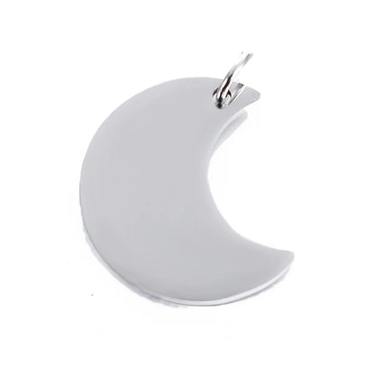 6 Teile/los Klassische Mond Sterne Anhänger ID Tags Für Frauen Männer Halskette Schmuck Edelstahl Doppel Seiten Polnischen