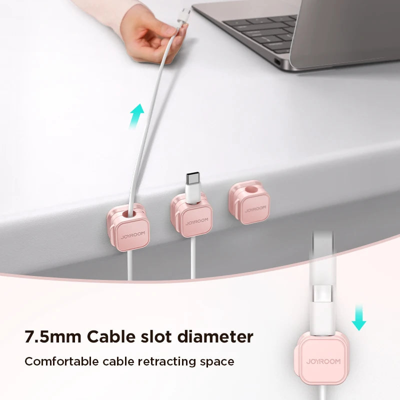 Joyroom Bunter magnetischer Kabelclip, Kabelhalter, selbstklebender Drahthalter, Aufbewahrungsorganisator für das Kabelmanagement im Home-Office-Schreibtisch