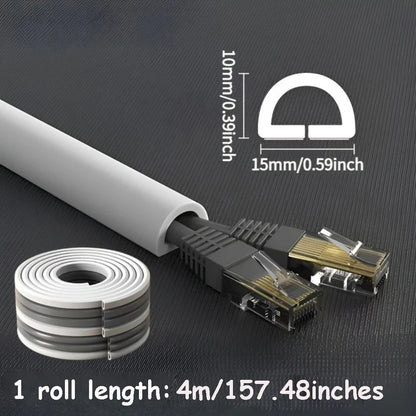 1 Rolle langer, selbstklebender Kabelschutz, Kabelabdeckung für Kabel an Wänden, Böden, aus PVC-Material, einfache Installation