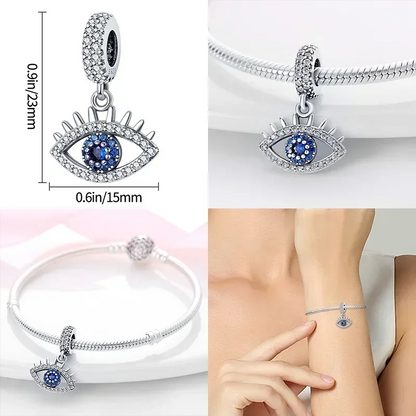 Heißer Verkauf 925 Silber Farbe Evil Eye Charm Dämon Auge Perle Für Original Armband & Armreif DIY Machen Mode Schmuck geschenk