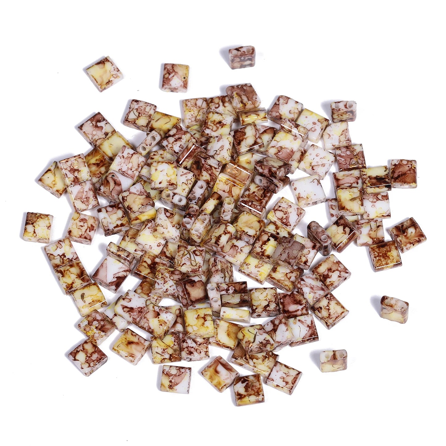 Zwei Löcher Perlen Taidian Seedbeads für Schmuck Machen DIY Armbänder Zubehör Sommer Strand Schmuck 5x5x2mm 50 teile/los