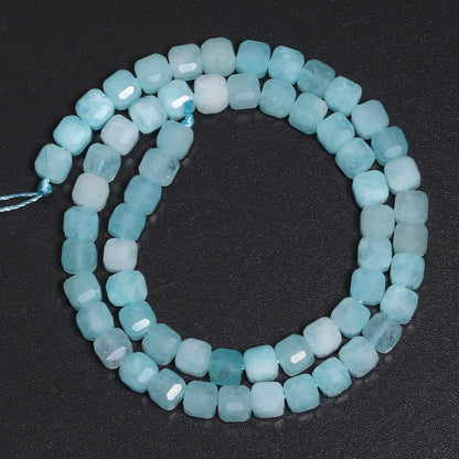 5x5mm AAA Facettierte Würfel Naturstein Blau Angelite Perlen Quadratische Spacer Perlen Für Schmuck Machen DIY Charms armband Zubehör