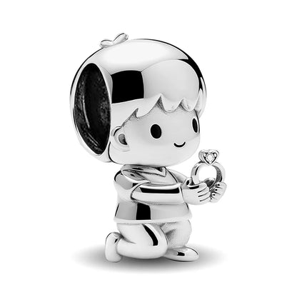 Charms aus 925er-Sterlingsilber für Jungen und Mädchen, Paar-Serie, Vorschlag, Geständnis, Perlen, passend für Original-Pan-Armbänder, edler Schmuck, Geschenk
