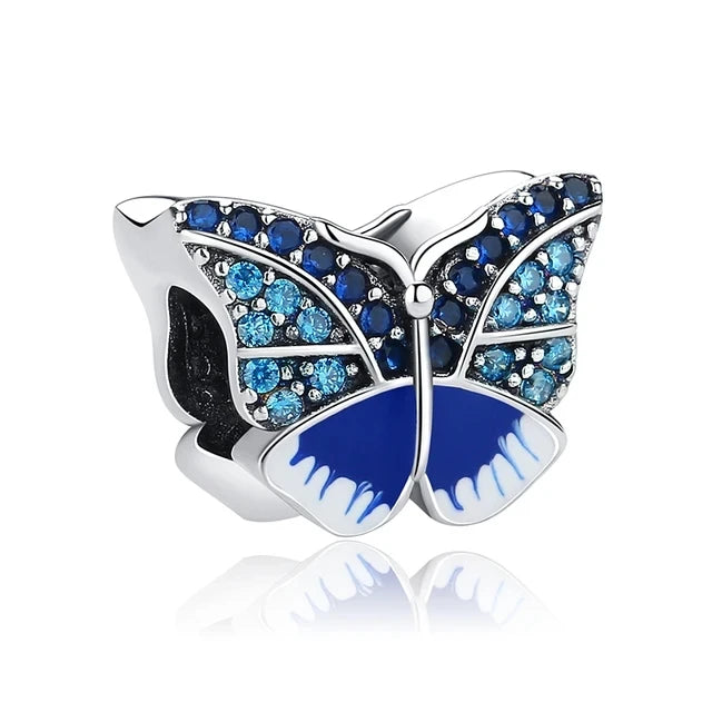 2025 Neu in Original 925 Sterling Silber Bunte Exquisite Schmetterling Serie Charm Fit Armband Halskette DIY Frauen Schmuck Geschenk