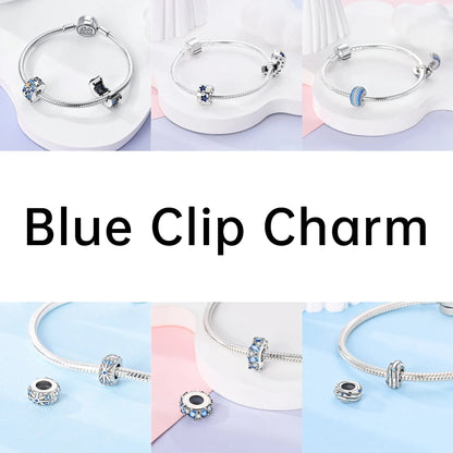Lucky Clover Clip Charms 925 Sterling Silber Original Black Cat Stopper Clamp Silikon Spacer Charm für DIY Schmuck Armband