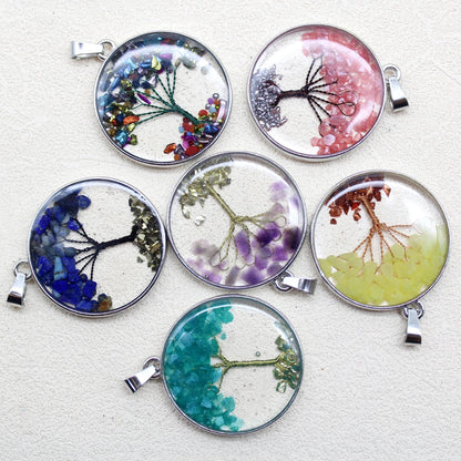 12 Stück Mix Stein Amethyst Lapislazuli Kristall Herz Lebensbaum Anhänger für DIY Herstellung Naturstein Halskette Ohrring Zubehör