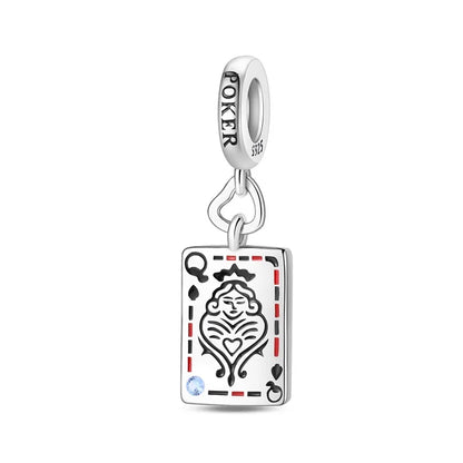 Geheimnisvoller Charm-Anhänger aus 925er-Sterlingsilber mit Hexen- und Tarotkarten-Spielkarten, passend für DIY-Armbänder, Halsketten, die als Glücksgeschenk wünscht