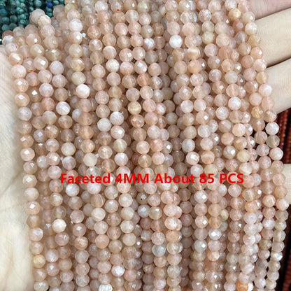 Natürliche Sonnenstein Edelsteine Unregelmäßige Facettierte Rondelle Runde Lose Spacer Perlen Für Schmuck Machen DIY Armband Halskette Zubehör