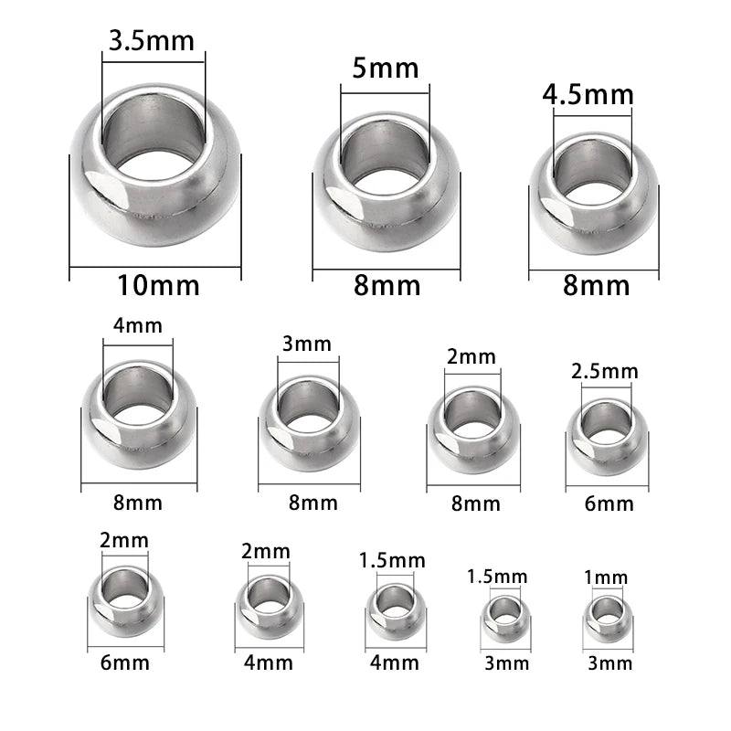 Hochwertige Edelstahlperlen für die Schmuckherstellung, lose Distanzperlen, DIY-Armband, Halskette, Großzubehör im Großhandel