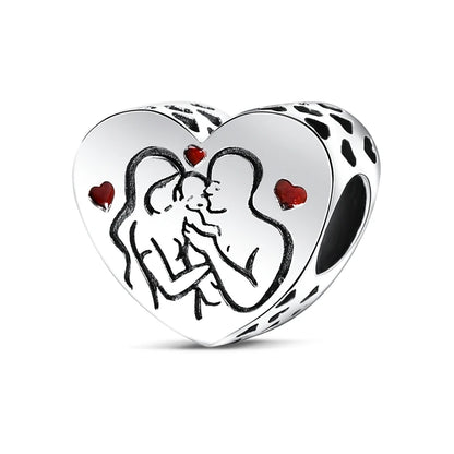 Bezaubernde herzförmige Perlen aus 925er-Sterlingsilber, Familie, Liebe, Tier, Fußabdruck, Charm-Armband, Halskette, passend für Frauen, DIY-Urlaubsgeschenke