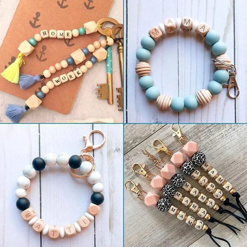 50/100 Stücke Natürliche Gemischte Buchstaben Holz Alphabet Perlen Lose Spacer Perlen für DIY Armband Schmuck Handgemachte Accessoires