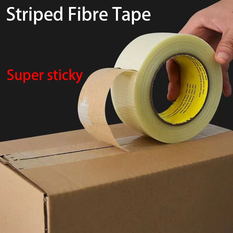 10 m gestreiftes Faserband, Lithium-Batterie-Pack, Isolierfolie, Glasfaserband, einseitig klebende Dichtung, Verpackung fixiert