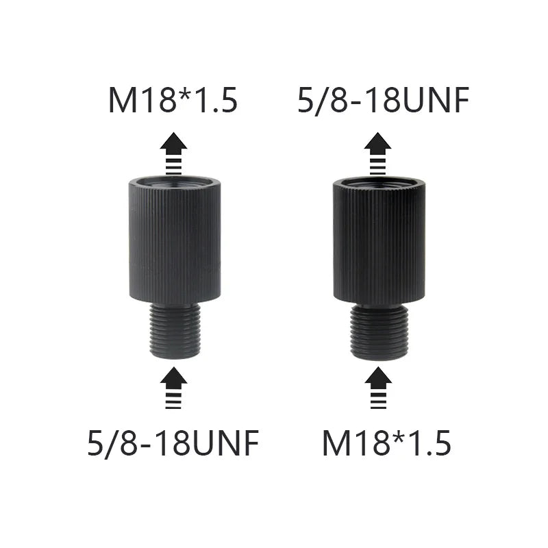 HPA Scuba M18*1.5 zu 5/8-18UNF Schwarz Aluminium Luftflaschenanschluss Konvertierungs-Gewindeadapter Regler CO2 Station Zubehör