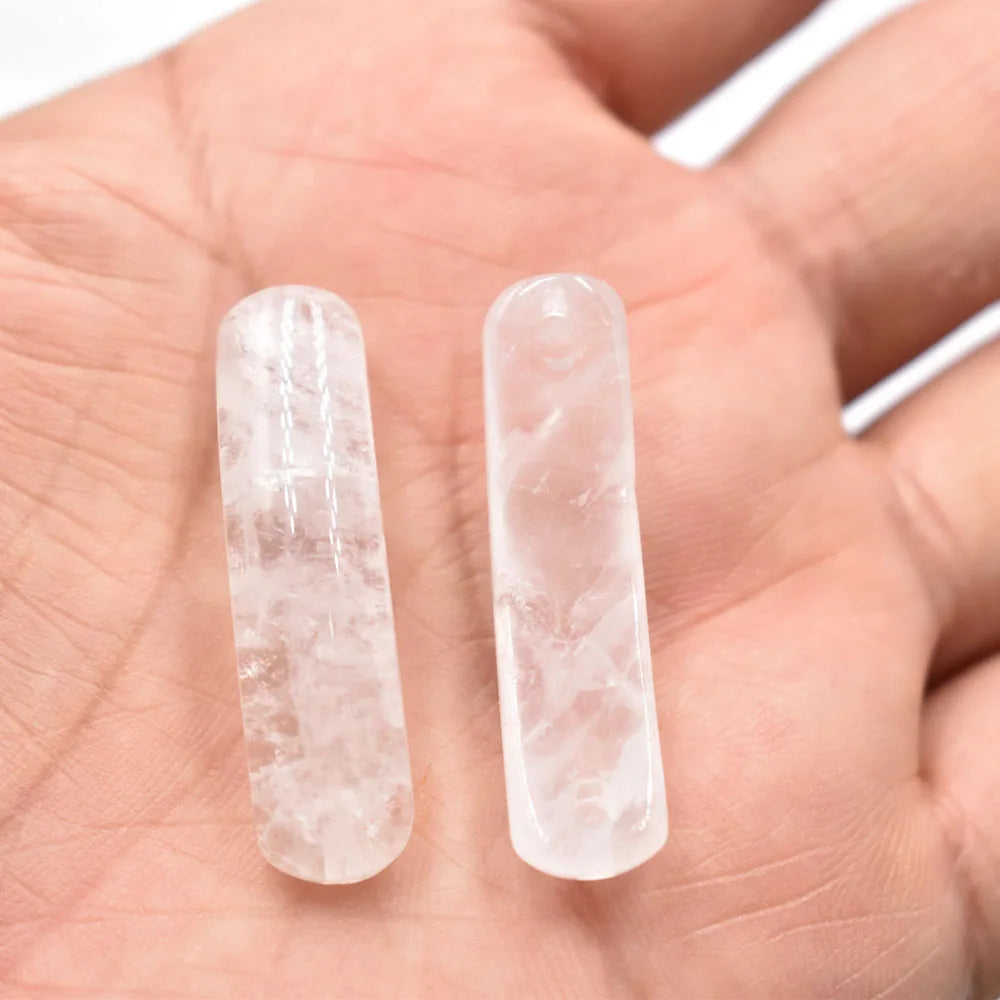 Wholesale10pcs/lot Natürlicher Fluorit Stein Kristall Stecker Anhänger Mode Armband Halskette Zubehör für Schmuckherstellung