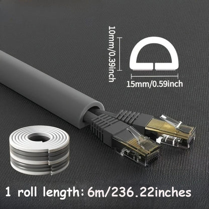 1 Rolle langer, selbstklebender Kabelschutz, Kabelabdeckung für Kabel an Wänden, Böden, aus PVC-Material, einfache Installation