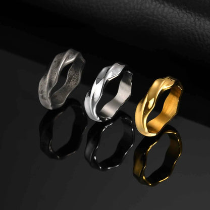 Einfache Mobius-Ringe für Männer und Jungen, einfacher Paar-Fingerring aus Edelstahl, Punk-Vintage-Schmuckgeschenke