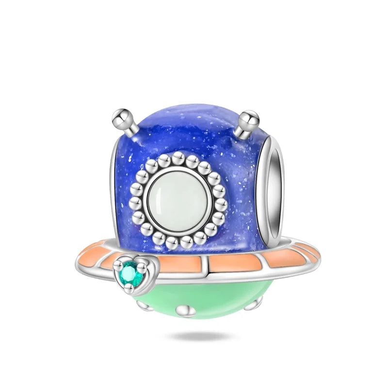 Blaue Serie 925er Sterling Jungfrau Maria Schleife Chamäleon Tanzschuhe Flugzeug Ticket Charm passend für DIY Armband Halskette süße Geschenke