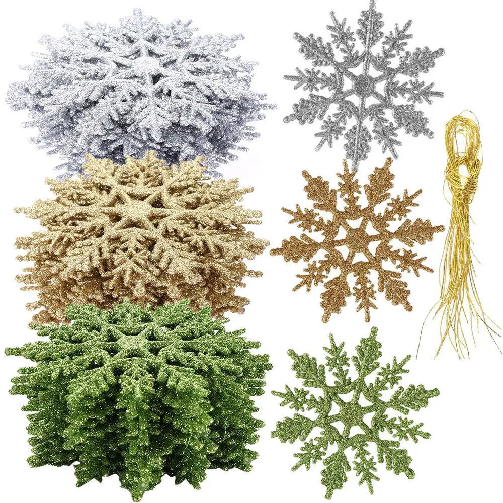 12pcs 7,5 cm Gold pulver Schneeflocke für Weihnachten charmante weiße Weihnachts baum Dekor Weihnachts feier Urlaub Weihnachts schmuck Wohnkultur