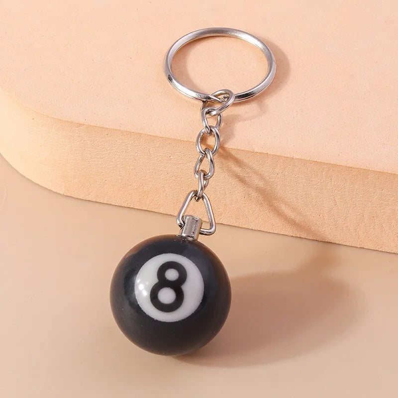 Mode Kreative Billard Pool Schlüsselbund Tisch Ball Schlüssel Ring Glück Schwarz Nr. 8 Schlüssel Kette 25mm Harz Ball Schmuck geschenk
