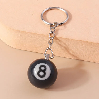 Mode Kreative Billard Pool Schlüsselbund Tisch Ball Schlüssel Ring Glück Schwarz Nr. 8 Schlüssel Kette 25mm Harz Ball Schmuck geschenk