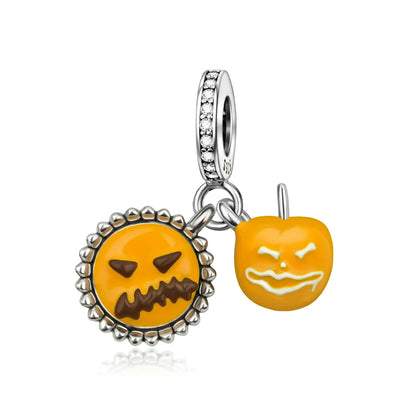 Heißer Verkauf 925er Sterlingsilber Schlitten- und Schneemann-Perlen und Kürbiskopf-Anhänger, passend für Armbänder, Weihnachts- und Halloween-Geschenke