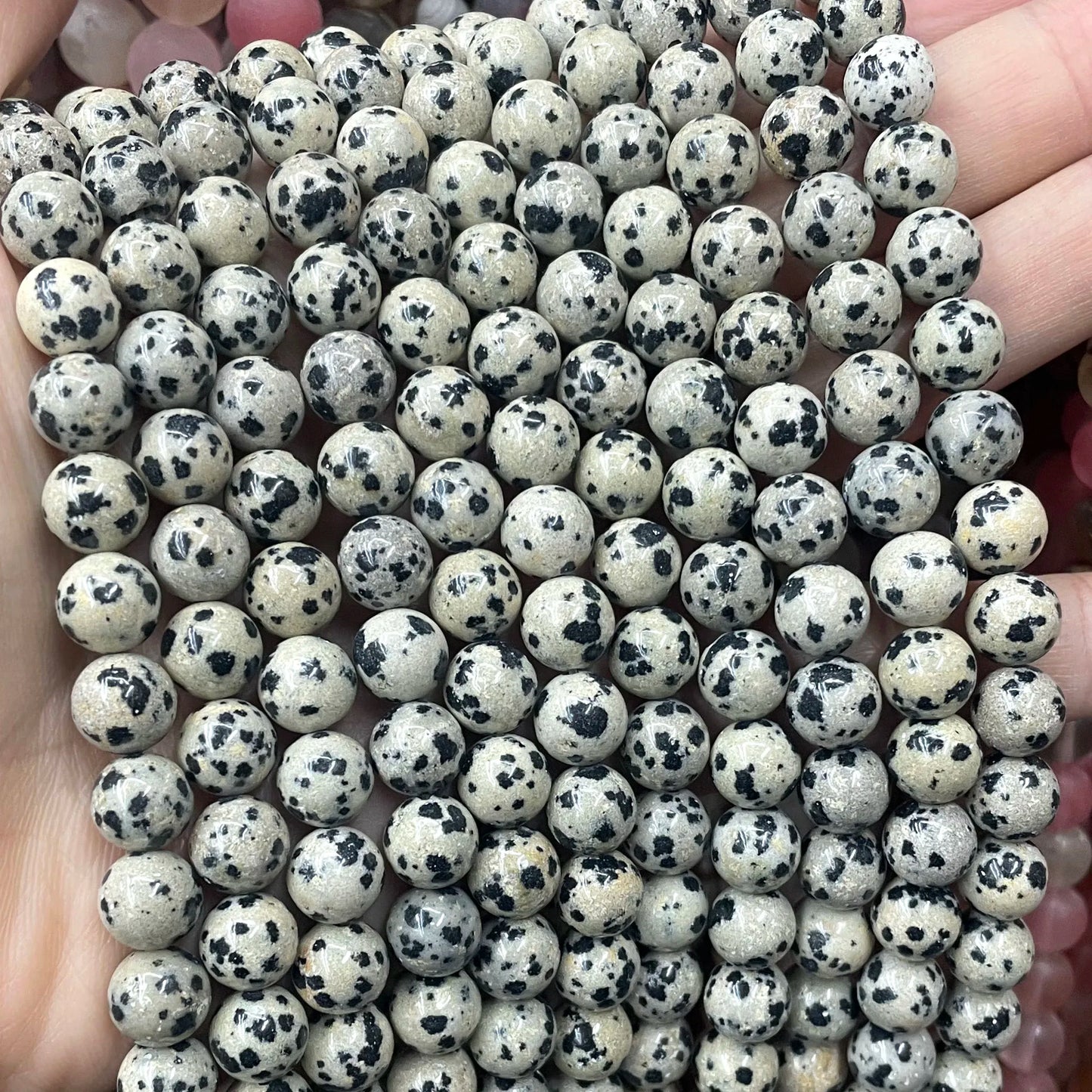 Natürliche Stein Dalmatiner Jaspis Runde Würfel Facettierte Rondelle Lose Spacer Perlen Für Schmuck Machen Charms DIY Armbänder Halskette