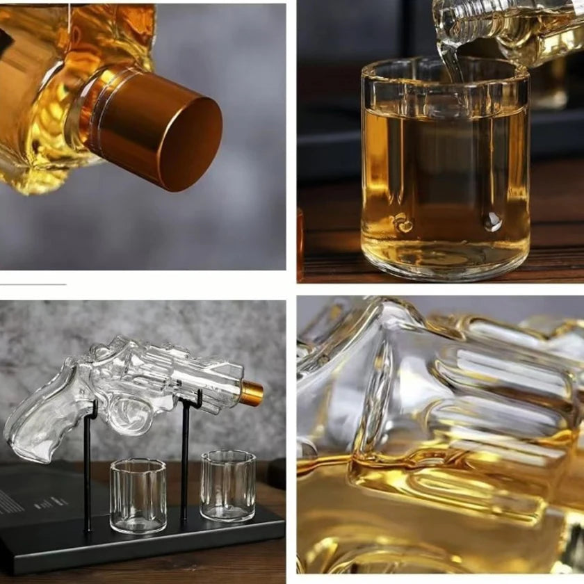 Pistolen-Whisky-Dekanter-Sets mit 2 Bullet-Gläsern, personalisierter Likörspender, Likör, Scotch Bourbon, Wodka, beste Geschenke für Papa