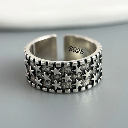 Ringe aus 925er-Sterlingsilber für Damen, Paare, minimalistisch, handgefertigt, schlicht, Retro-Blumen-Herz-Ring, edler Schmuck, Geschenk, verhindert Allergien