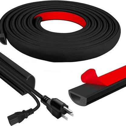 1 Stück 1m/3m/5m Langer PVC-Kabelkanal, Unsichtbare Dekorative Kabelabdeckung, Anti-Tritt-Schutz, Selbstklebende Weiche Kabelführung ﻿
